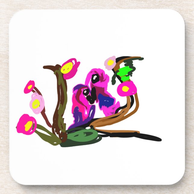 Porta-copo Two parrots live  (Frente)