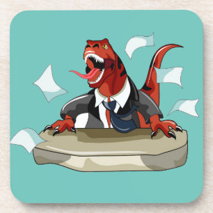 Porta-copo Tyrannosaurus Rex Boss Sentado Em Uma Mesa.