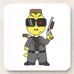 Porta-copo Tyrannosaurus Rex Vestido Como Terminador.