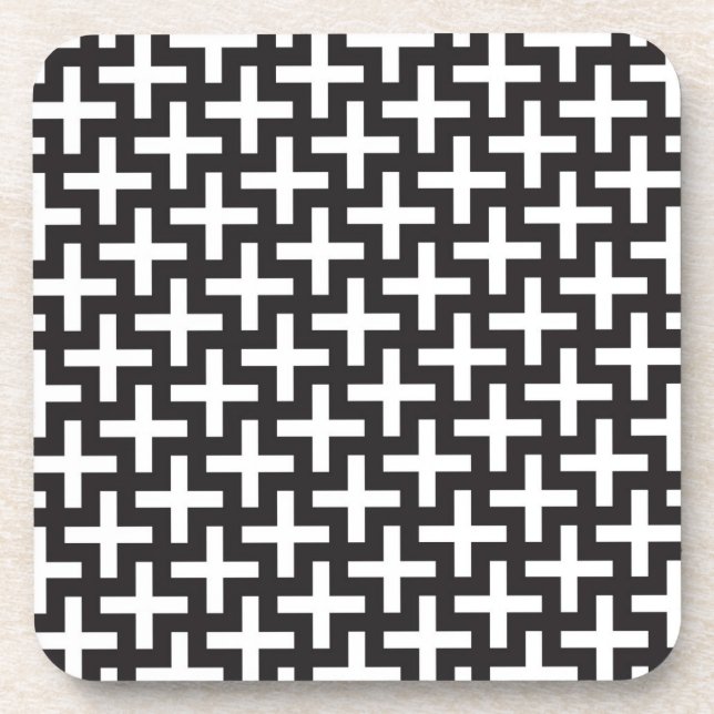 Porta-copo Um b&w modela feito com "mais" o sinal (Frente)