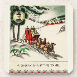 Porta-copo Um Cavalo Cheio e um Natal Carruagem