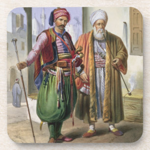 Porta-copo Um Janissary e um comerciante no Cairo, ilustraç