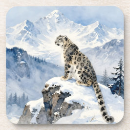 Porta-copo Um Leopardo da Neve no Pico Nevado