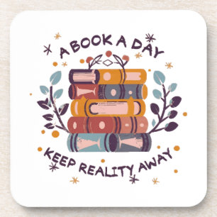 Porta-copo Um livro por dia mantém a realidade longe