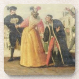 Porta-copo Um trupe de Commedia Dell'Arte antes de um