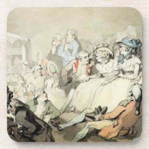 Porta-copo Uma audiência que olha um jogo, c.1785 (a caneta