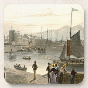 Porta-copo Uma balsa que chega em Leith, 'de uma viagem em