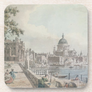 Porta-copo Uma cópia da parte de um desenho por Canaletto, d