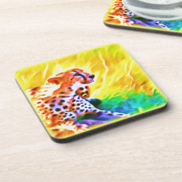 Porta-copo Uma poderosa Pintura De Animais Cheetah. Compre ag