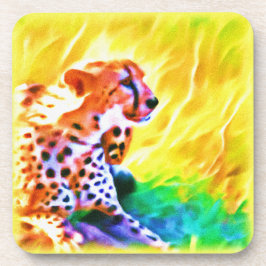 Porta-copo Uma poderosa Pintura De Animais Cheetah. Compre ag