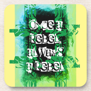 Porta-copo Uma vez rebelde, sempre um verde azul rebelde