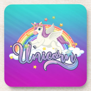 Porta-copo Unicorn Girly Para Sua Bebida Rainbow Ombre