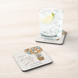 Porta-copo Urso Bastante, Balões Azuis, Primeiro Aniversário