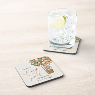 Porta-copo Urso Bonito, Balões Verdes, Primeiro Aniversário