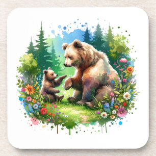 Porta-copo Urso e Cubo de Aquarela Cócitos