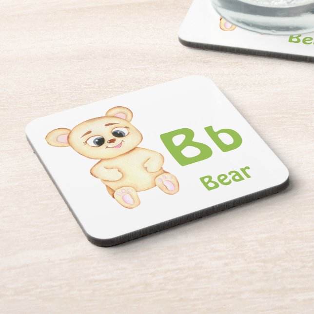 Porta-copo Urso personalizar ABC: Letra B - Adicione seu Nome (Left Side)