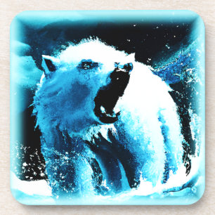 Porta-copo "Urso Polar Irritado" - Pintura Bonita. Comprar Ag