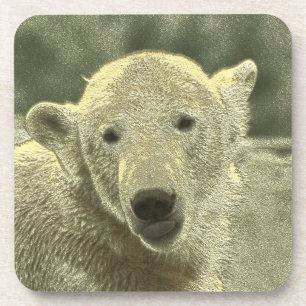Porta-copo urso polar metálico