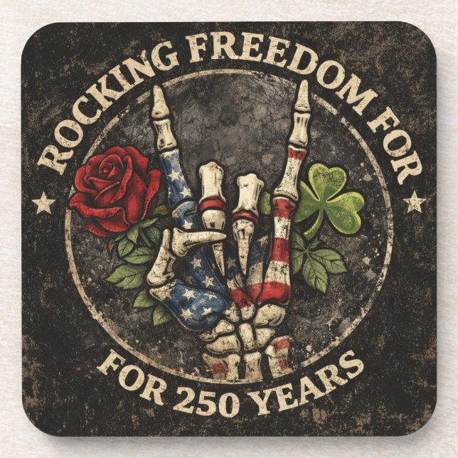 Porta-copo USA 250 Years Rocking Freedom Patriotic Skeleton H (Frente)