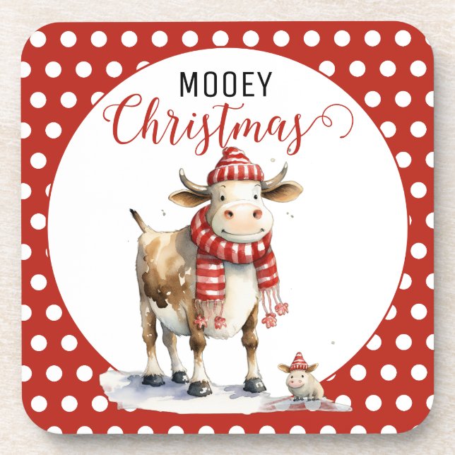 Porta-copo Vaca de Natal Trocadilho (Frente)