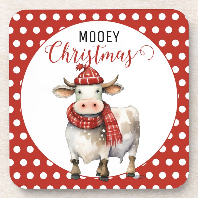 Porta-copo Vaca de Natal Trocadilho (Frente)