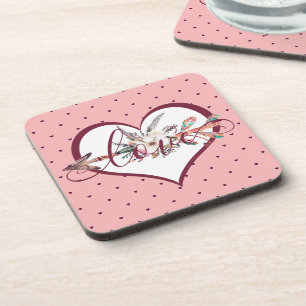 Porta-copo Valentine de seta floral