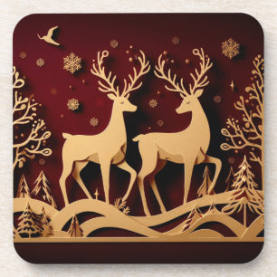 Porta-copo Valsa das Rena Celestiais – Floresta Dourada