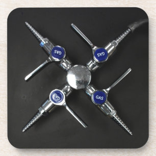 Porta-copo Válvulas de gás de laboratório no banco de laborat