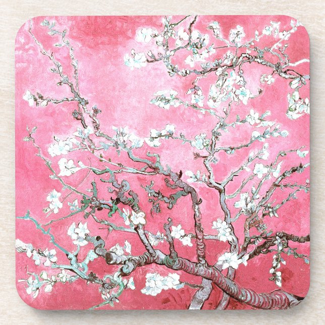 Porta-copo Van Gogh Almond Blossomo Azul Rosa (Frente)