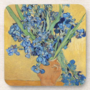 Porta-copo Van Gogh Irrises Vase Blue Flowers Buquê Pintura