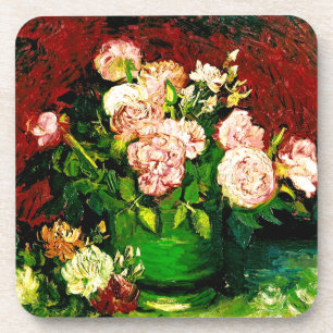 Porta-copo Van Gogh Peonies e Rosas