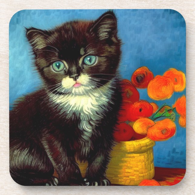 Porta-copo Van Gogh Tuxedo Cat (Frente)