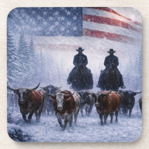 Vaqueiros Country Western Dirigindo Gado no Invern