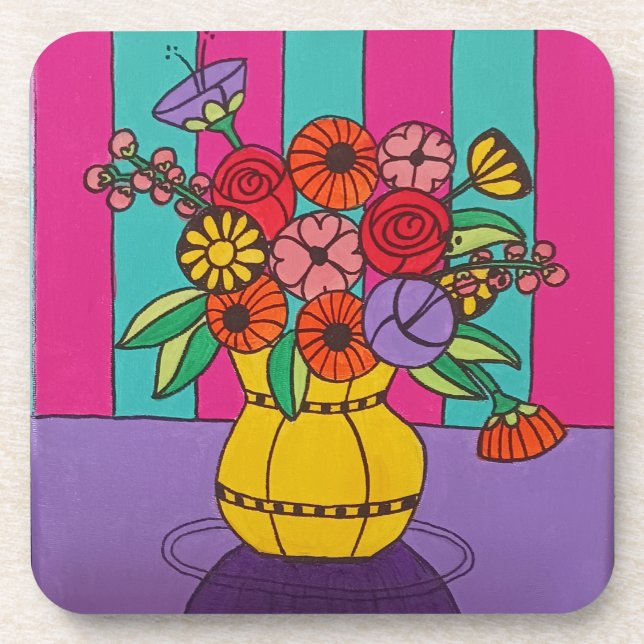 Porta-copo Vase Amarelo (Frente)