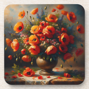 Porta-copo Vase de papagaios vermelhos