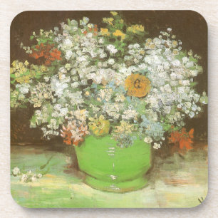 Porta-copo Vaso com Zínias e Flores por Vincent van Gogh