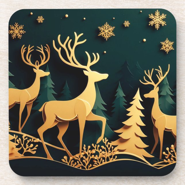 Porta-copo Veados Dourados de Natal (Frente)