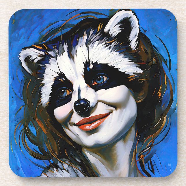 Porta-copo "Velka Teyani" Whispering Raccoon Trickster (Frente)