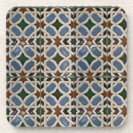 Porta-copo Verde azul-mosaico mediterrânico