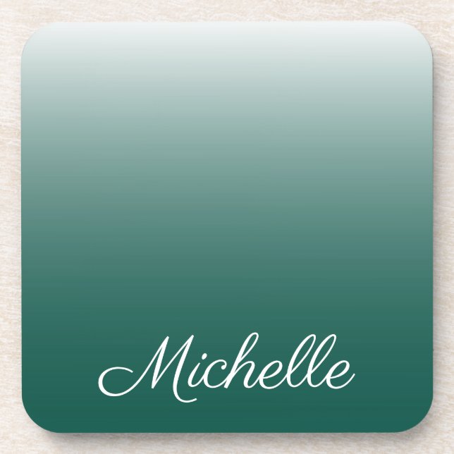 Porta-copo Verde-gradiente ombre personalizado (Frente)