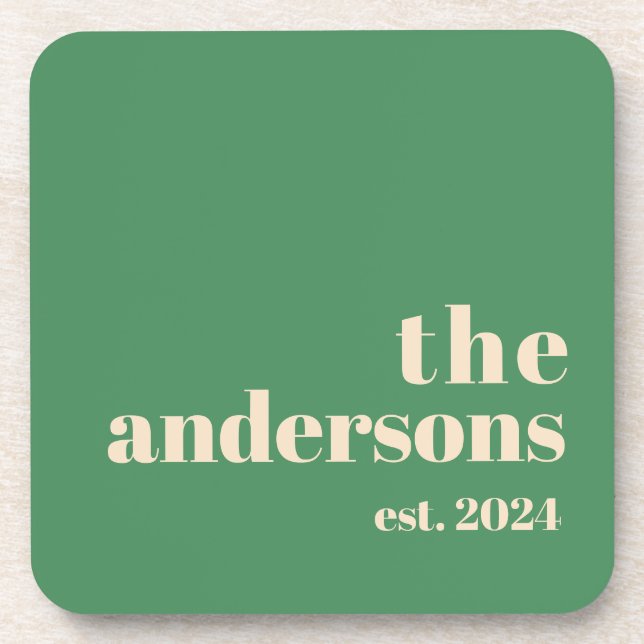 Porta-copo Verdes Retro-moderno minimalista (Frente)