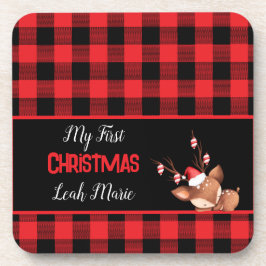 Porta-copo Verificação de Buffalo Preto Vermelho Personalizad
