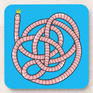 Porta-copo Verme de cartum na coroa