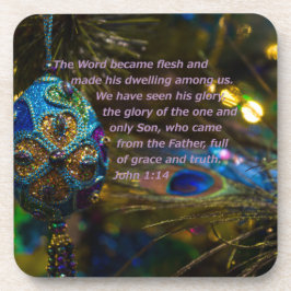 Porta-copo Verso Bíblia azul vitoriano