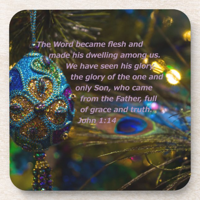 Porta-copo Verso Bíblia azul vitoriano (Frente)