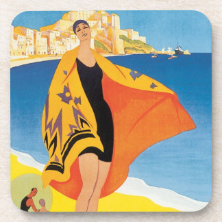 Porta-copo Viagem Vintage, Férias na Praia em Calvi, Córsega