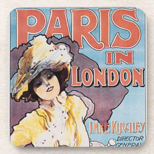 Porta-copo Viagens vintage, Paris na London Railroad Woman