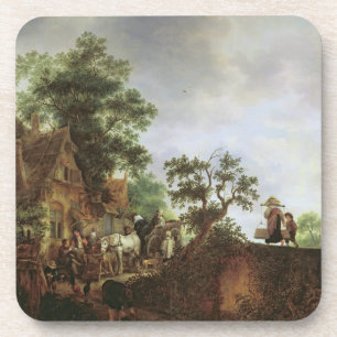 Porta-copo Viajantes por uma pensão (óleo em canvas)