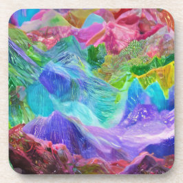 Porta-copo Vibrant Crystal Mountain Abstrato