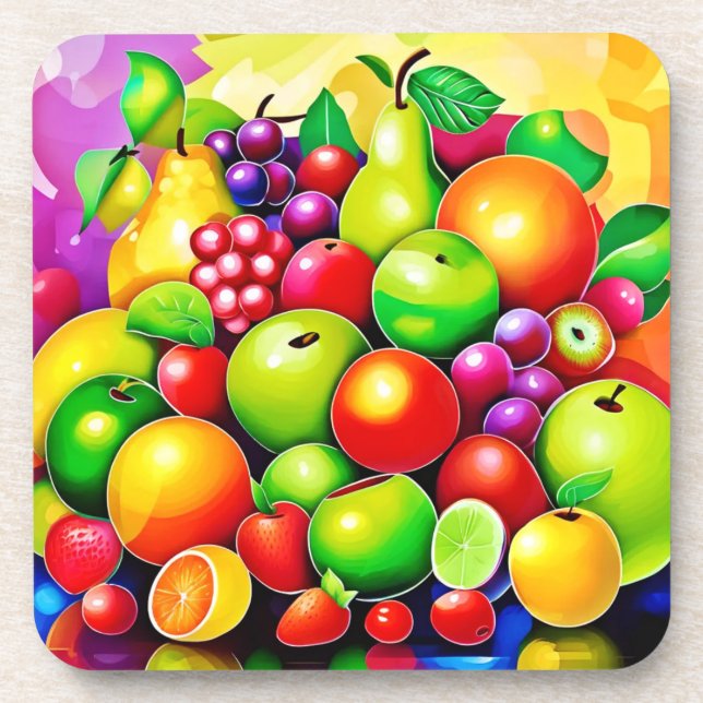 Porta-copo Vibrant Fruta Medley Art (Frente)